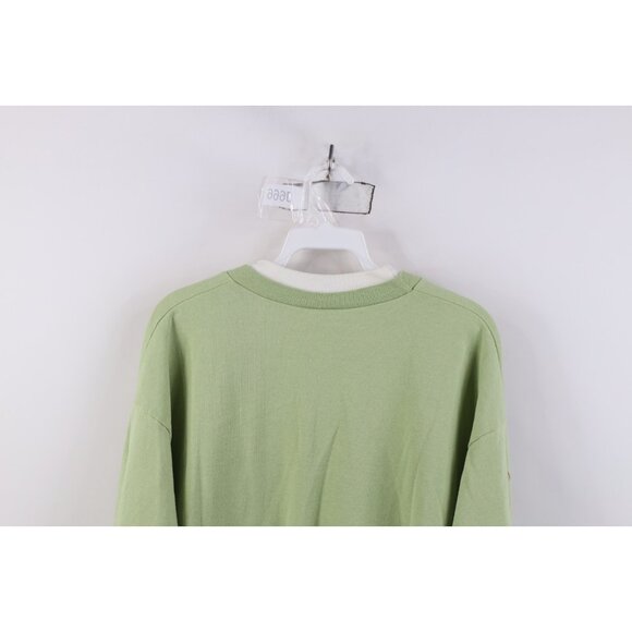 Vintage 90s Streetwear Womens XL Faded Christian Angels Layered Sweatshirt Green - Picture 12 of 13